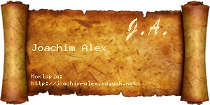 Joachim Alex névjegykártya